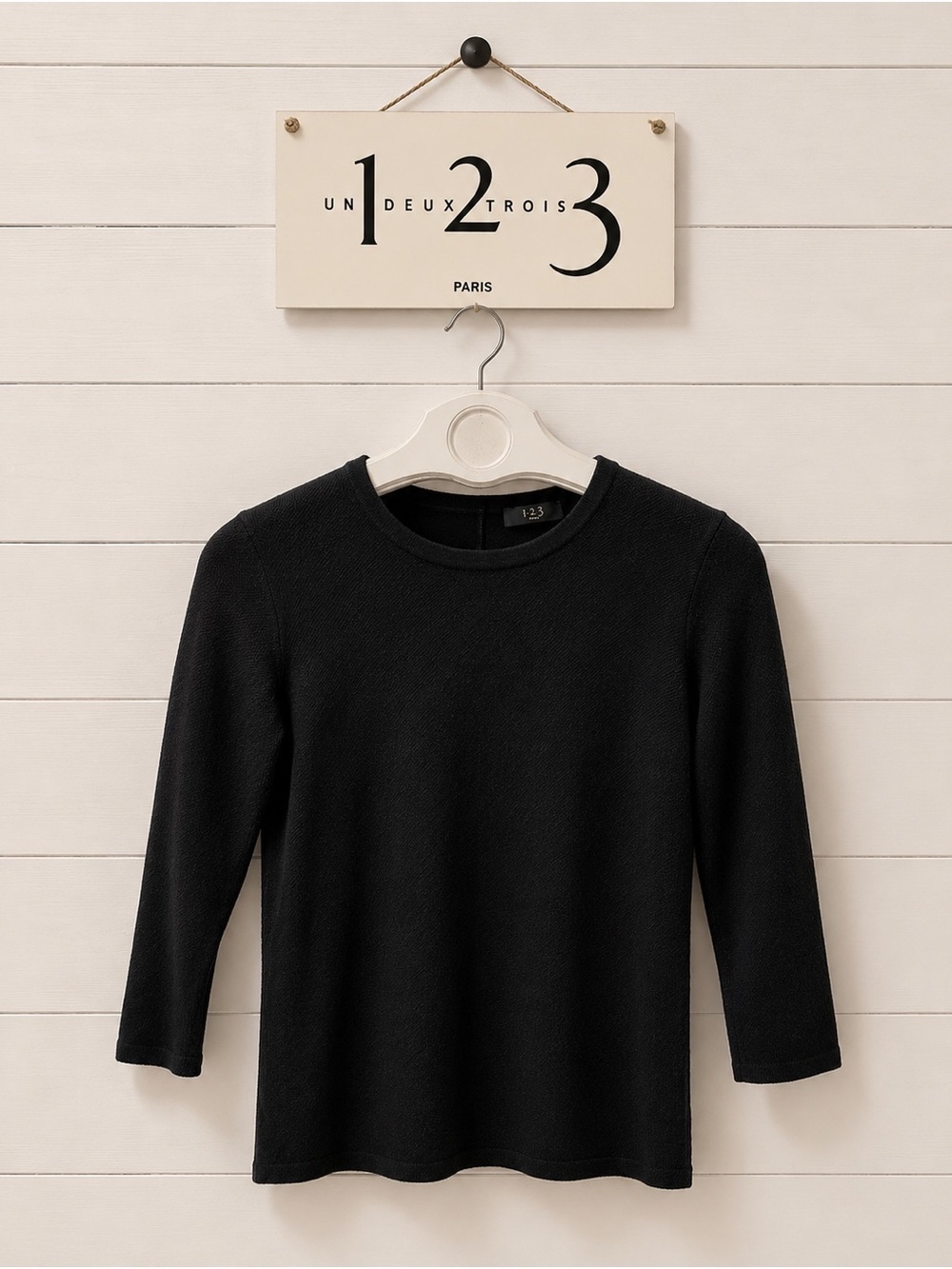 1.2.3 Paris black sweater with a zipper at the back. Size36